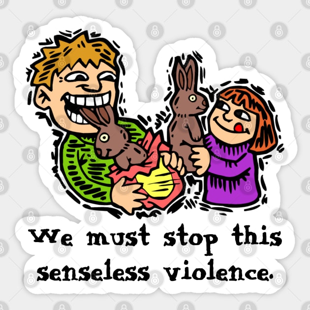 Senseless Easter Violence Sticker by HolidayBug